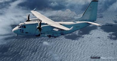 Velivolo C-27J Spartan Maritime Patrol Aircraft (MPA) di Leonardo destinato alla Marina dell’Arabia Saudita, configurato per pattugliamento marittimo, contrasto a minacce di superficie e sottomarine, missioni SAR, trasporto e aviolancio
