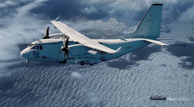 Velivolo C-27J Spartan Maritime Patrol Aircraft (MPA) di Leonardo destinato alla Marina dell’Arabia Saudita, configurato per pattugliamento marittimo, contrasto a minacce di superficie e sottomarine, missioni SAR, trasporto e aviolancio
