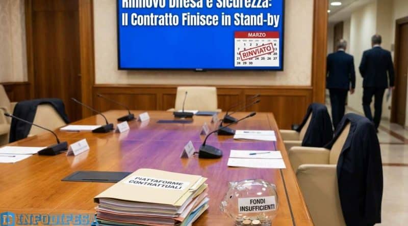 Rappresentanti delle forze dell'ordine e della difesa in attesa del rinnovo contrattuale 2025-2027.