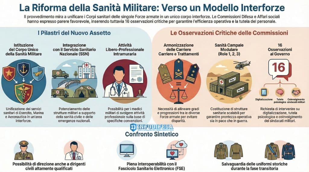 Seduta Commissioni Difesa e Affari Sociali per la riforma della Sanità Militare Atto 366 con 16 osservazioni.