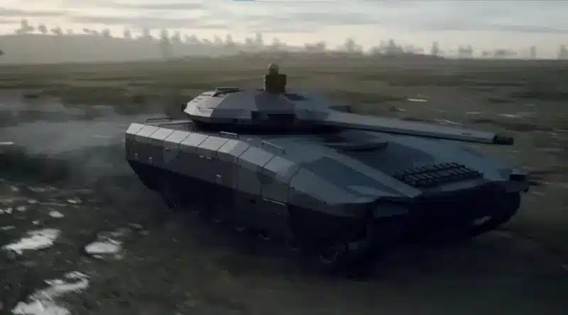 Rendering concettuale di un nuovo carro armato europeo di nuova generazione del programma MARTE, sostenuto dall’Unione europea come possibile alternativa al MGCS