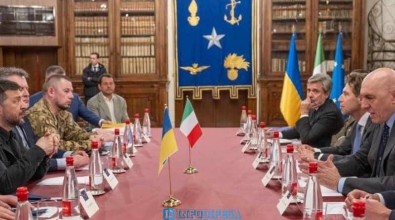 Il ministro della Difesa Guido Crosetto incontra a Roma il presidente ucraino Volodymyr Zelenskyy il 15 aprile 2026 per rafforzare la cooperazione tra Italia e Ucraina nel settore della difesa
