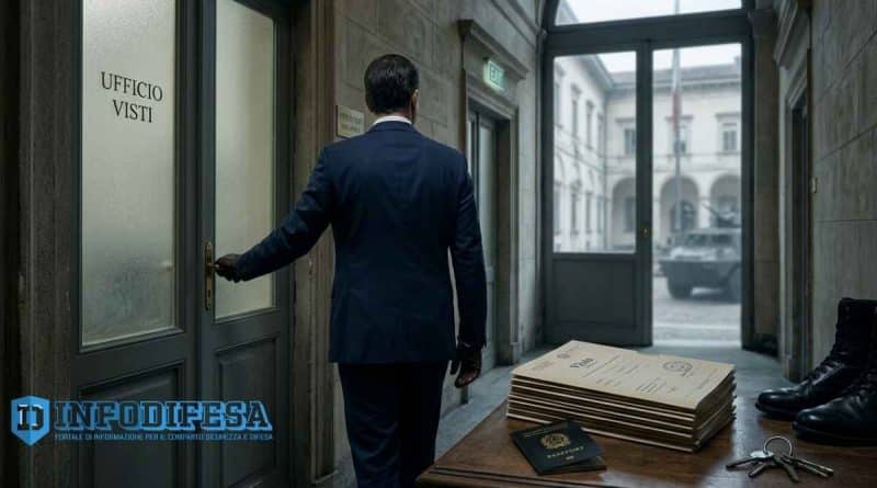 Immagine concettuale su controlli sulla diplomazia italiana, visti consolari, ambasciate e sicurezza nazionale dopo il caso Tashkent
