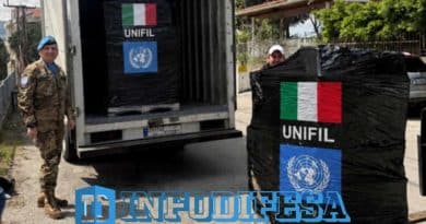 Documento ufficiale UNIFIL sulla donazione di oltre 2 tonnellate di aiuti sanitari italiani destinati alla popolazione vulnerabile del Libano