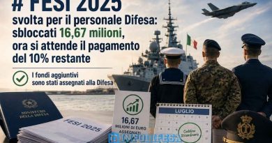 FESI 2025 Difesa, fondi sbloccati per il personale militare e attesa del pagamento del 10% restante tramite NoiPA